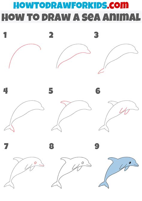 How to draw sea Animals .